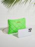 Neon Orange Quilted Metal Decor Square Bag