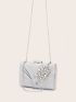 Mini Glitter Rhinestone Decor Chain Box Bag