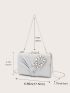 Mini Glitter Rhinestone Decor Chain Box Bag