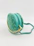 Mini Chain Decor Fuzzy Circle Bag