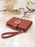 Metal Detail Snap Button Small Wallet With Wristlet