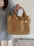 Patch Decor Canvas Square Bag