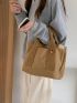 Patch Decor Canvas Square Bag
