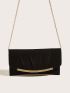 Neon Red Metal Decor Flap Envelope Bag