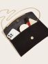 Neon Red Metal Decor Flap Envelope Bag
