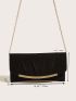 Neon Red Metal Decor Flap Envelope Bag