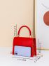 Mini Neon Red Chain Flap Square Bag