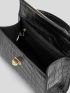 evolu  Crocodile Embossed Square Bag