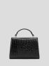 evolu  Crocodile Embossed Square Bag