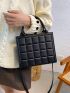 Plaid Embossed Double Handle Square Bag