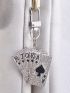 Rhinestone Decor Bag Charm Playing Card Pendant Cool Street Hip Hop Punk Keychain