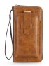 Brown Long Wallet PU Stitch Detail