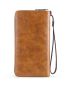 Brown Long Wallet PU Stitch Detail