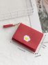 Poached Egg Embroidery Tassel Decor Small Wallet