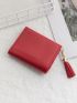 Poached Egg Embroidery Tassel Decor Small Wallet