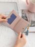 Letter Graphic Tassel & Heart Decor Small Wallet