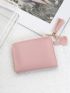 Color Block Rabbit & Tassel Decor Small Wallet