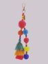 Pom Pom & Tassel Decor Bag Charm Pendant Boho Keyring Keychain For Women Bag Decor  Key Holder Accessories Holiday Gift