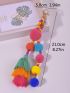 Pom Pom & Tassel Decor Bag Charm Pendant Boho Keyring Keychain For Women Bag Decor  Key Holder Accessories Holiday Gift
