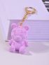 Letter Detail Cartoon Bear Design Bag Charm Cute Bear Doll Keychain Creative Cartoon Animal Pendant For Women