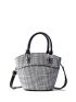 Houndstooth Pattern Bucket Bag