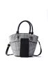Houndstooth Pattern Bucket Bag