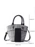 Houndstooth Pattern Bucket Bag