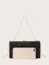 Rhinestone Decor Chain Box Bag