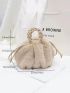 Braided Detail Drawstring Design Fuzzy Satchel Bag