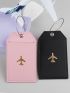 2pcs Metallic Airplane Pattern Luggage Tags