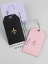 2pcs Metallic Airplane Pattern Luggage Tags