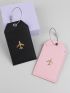 2pcs Metallic Airplane Pattern Luggage Tags