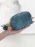 Floral Tassel Decor Coin Purse With Key Ring