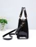 Crocodile Embossed Letter Decor Square Bag, Mothers Day Gift For Mom