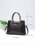 Crocodile Embossed Letter Decor Square Bag, Mothers Day Gift For Mom