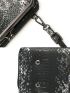 Snakeskin Embossed Kiss Lock Phone Wallet