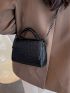Mini Crocodile Embossed Flap Square Bag