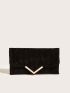 Ruched Panel Flap Chain Envelope Bag