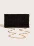 Ruched Panel Flap Chain Envelope Bag