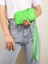 Neon Green Quilted Phone Wallet