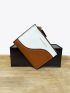 Two Tone Letter Graphic Small Wallet
