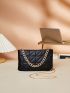 Quilted Detail Chain Square Bag