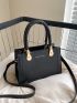 Mini Crocodile Embossed Letter Graphic Square Bag