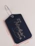 Slogan Graphic Luggage Tag