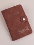 Letter Graphic Snap Button Passport Case