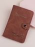 Letter Graphic Snap Button Passport Case