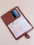 Letter Graphic Snap Button Passport Case