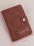 Letter Graphic Snap Button Passport Case
