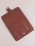 Letter Graphic Snap Button Passport Case