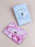 2pcs Marble & Letter Graphic Passport Case